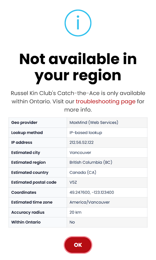 maxmind not ontario EN