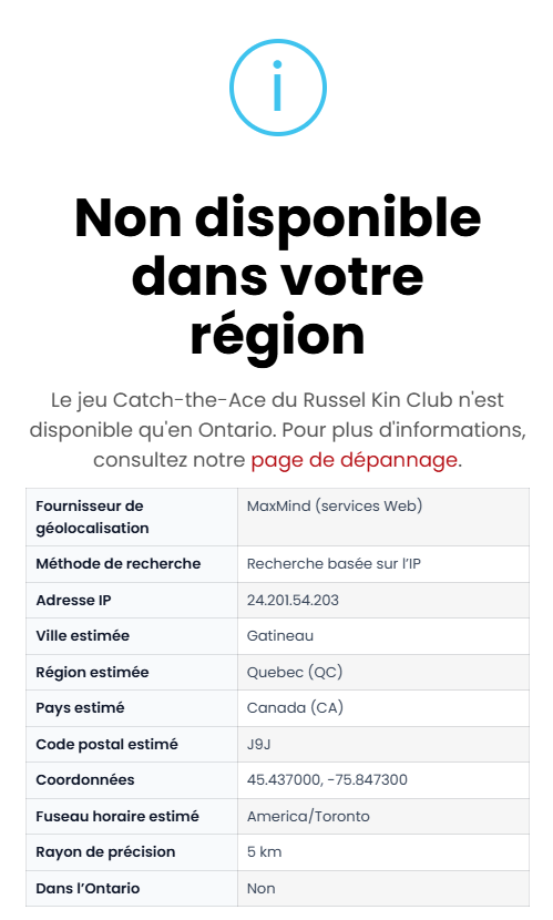 wanring message French